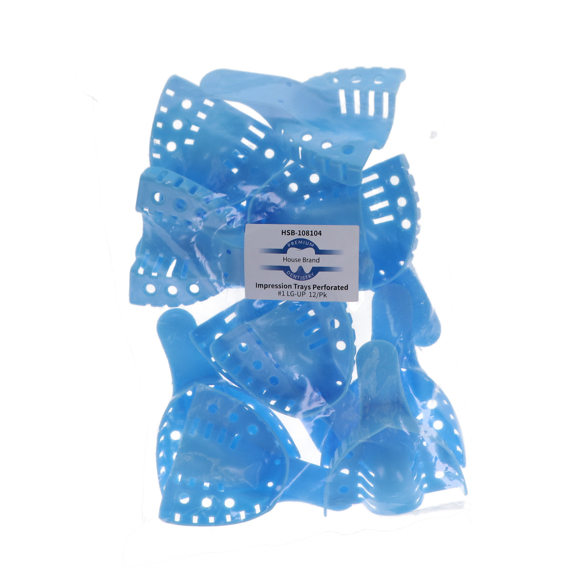 House Brand Dentistry 108104 Perforated Impression Trays #1 Large Upper 12/Pk House Brand Dentistry 108104 Perforated Impression Trays #1 Large Upper 12/Pk